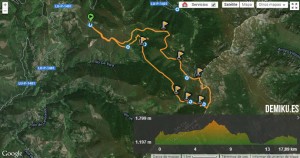 Mapa de la Ruta de Tres Bispos en Os Ancares (Lugo - Galicia)