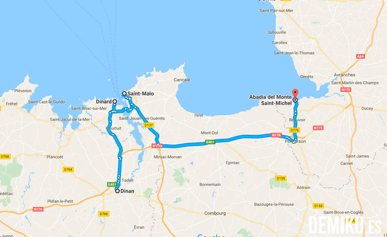 Ruta Dinan, Dinard, Saint Malo y Mont Saint Michel
